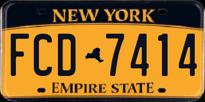 NY license plate FCD7414