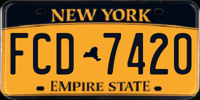 NY license plate FCD7420