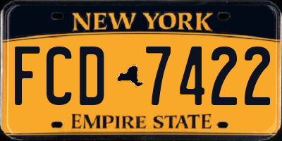 NY license plate FCD7422