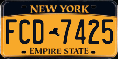 NY license plate FCD7425