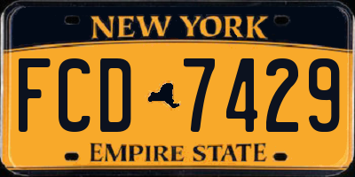 NY license plate FCD7429