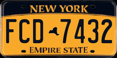 NY license plate FCD7432