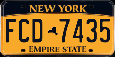 NY license plate FCD7435