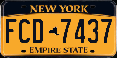 NY license plate FCD7437