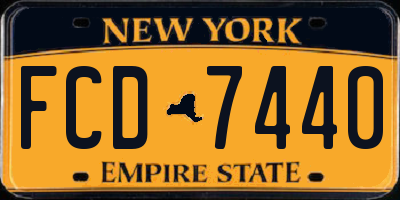 NY license plate FCD7440