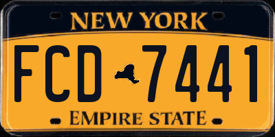 NY license plate FCD7441