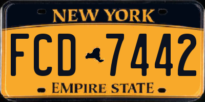 NY license plate FCD7442