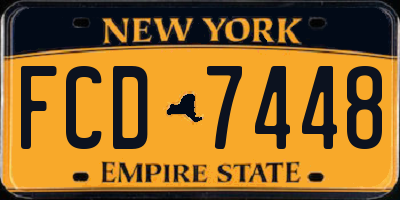 NY license plate FCD7448