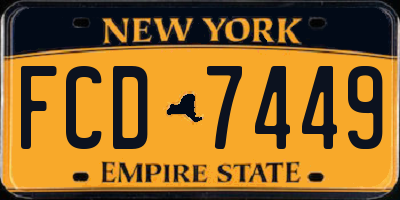 NY license plate FCD7449