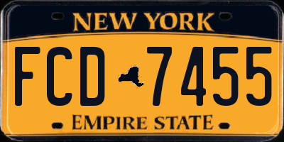 NY license plate FCD7455