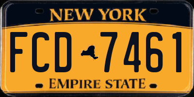NY license plate FCD7461