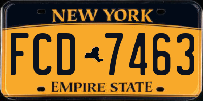 NY license plate FCD7463