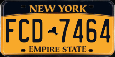 NY license plate FCD7464