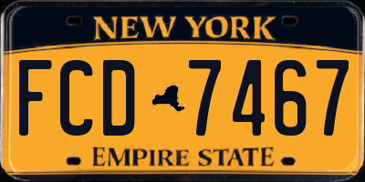 NY license plate FCD7467