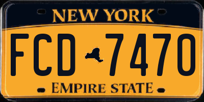 NY license plate FCD7470