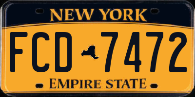 NY license plate FCD7472