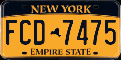 NY license plate FCD7475