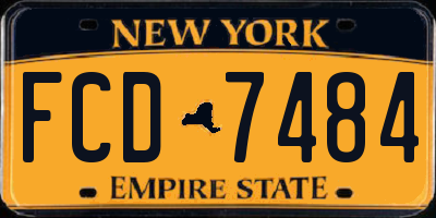NY license plate FCD7484