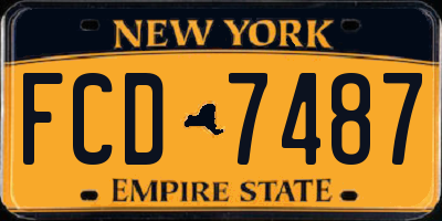 NY license plate FCD7487