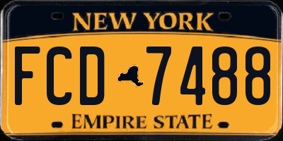 NY license plate FCD7488