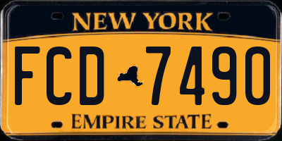 NY license plate FCD7490
