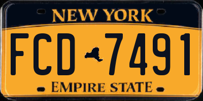 NY license plate FCD7491