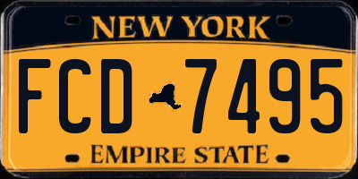 NY license plate FCD7495