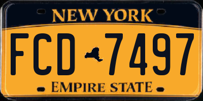 NY license plate FCD7497