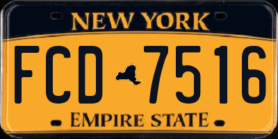NY license plate FCD7516