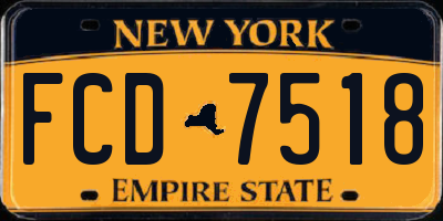 NY license plate FCD7518