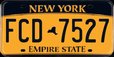 NY license plate FCD7527