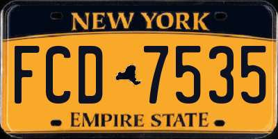 NY license plate FCD7535