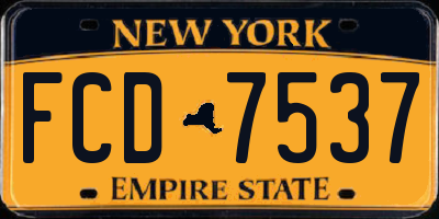 NY license plate FCD7537