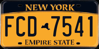 NY license plate FCD7541