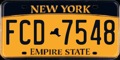 NY license plate FCD7548