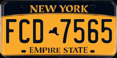 NY license plate FCD7565