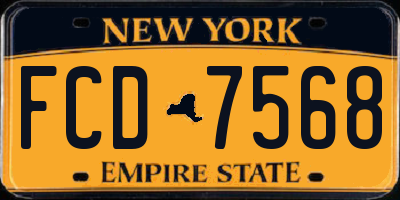 NY license plate FCD7568