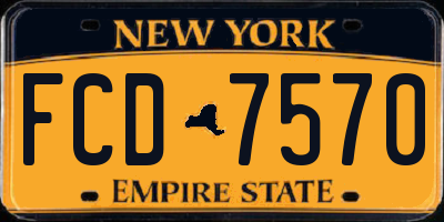 NY license plate FCD7570