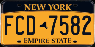 NY license plate FCD7582