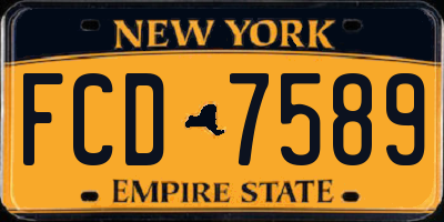 NY license plate FCD7589