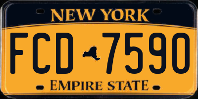 NY license plate FCD7590