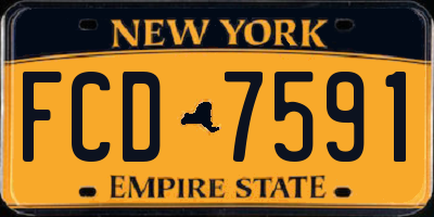NY license plate FCD7591