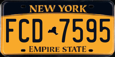 NY license plate FCD7595