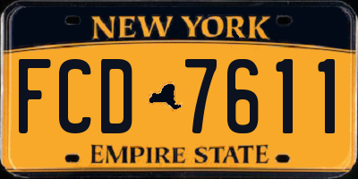 NY license plate FCD7611