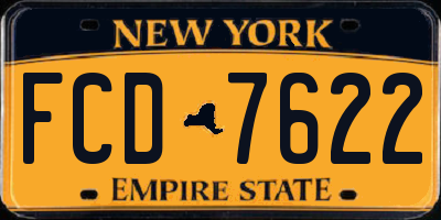 NY license plate FCD7622