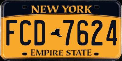 NY license plate FCD7624