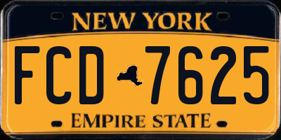 NY license plate FCD7625