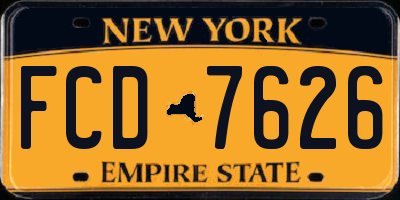 NY license plate FCD7626