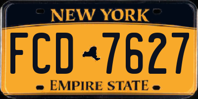 NY license plate FCD7627