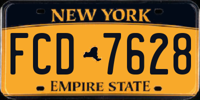 NY license plate FCD7628